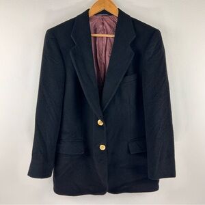 Pietrafesa Studio 121 Women’s Black Camel Hair Two Button Blazer. Size 10